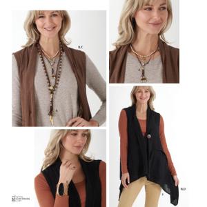 2 Piece Brown Cord 7 layer Necklace