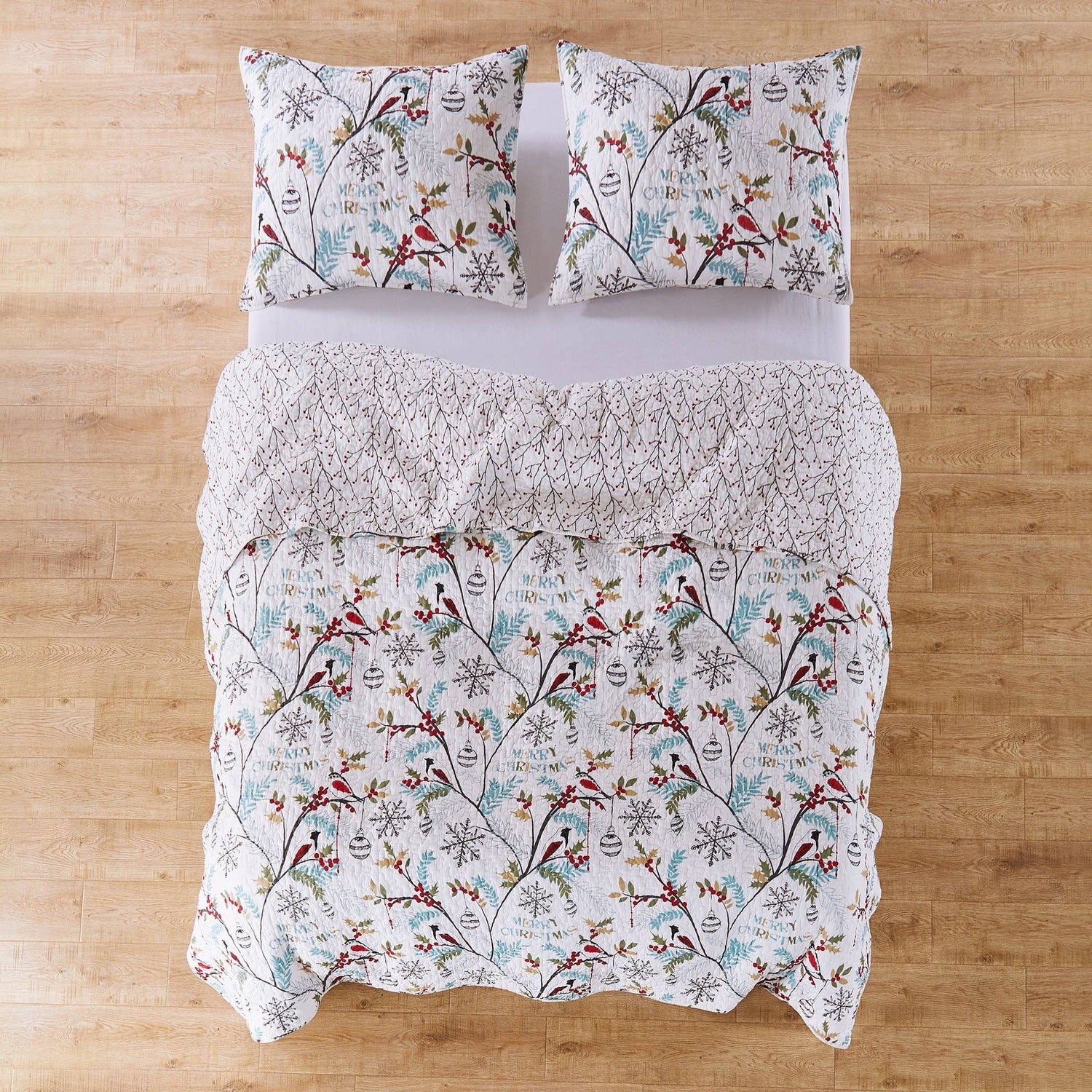 Mistletoe Quilt: Teal / King/Cal King