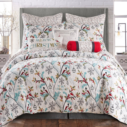 Mistletoe Quilt: Teal / King/Cal King