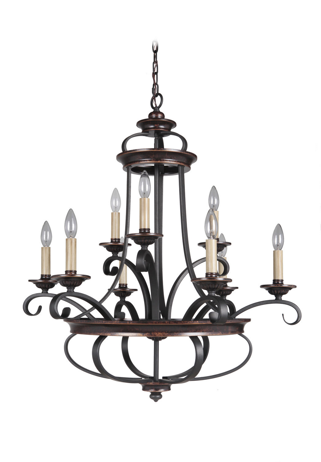 Craftmade - 38729-AGTB - Nine Light Chandelier - Stafford - Aged Bronze/Textured Black