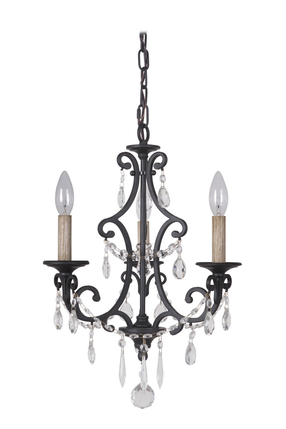 Craftmade - 38923-MBK - Three Light Chandelier - Bentley - Matte Black