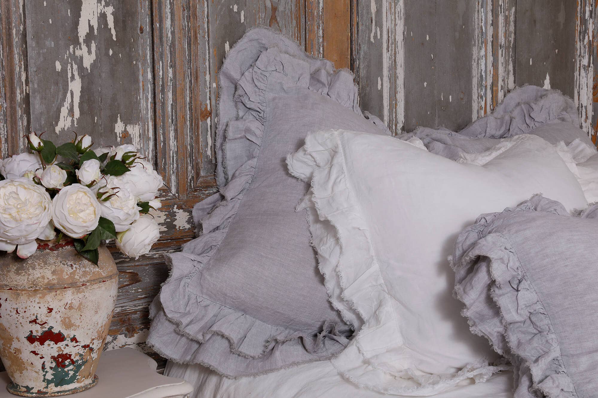 Tara High-Quality Fine Linen Pillow Sham: Greige / King 20"x36"