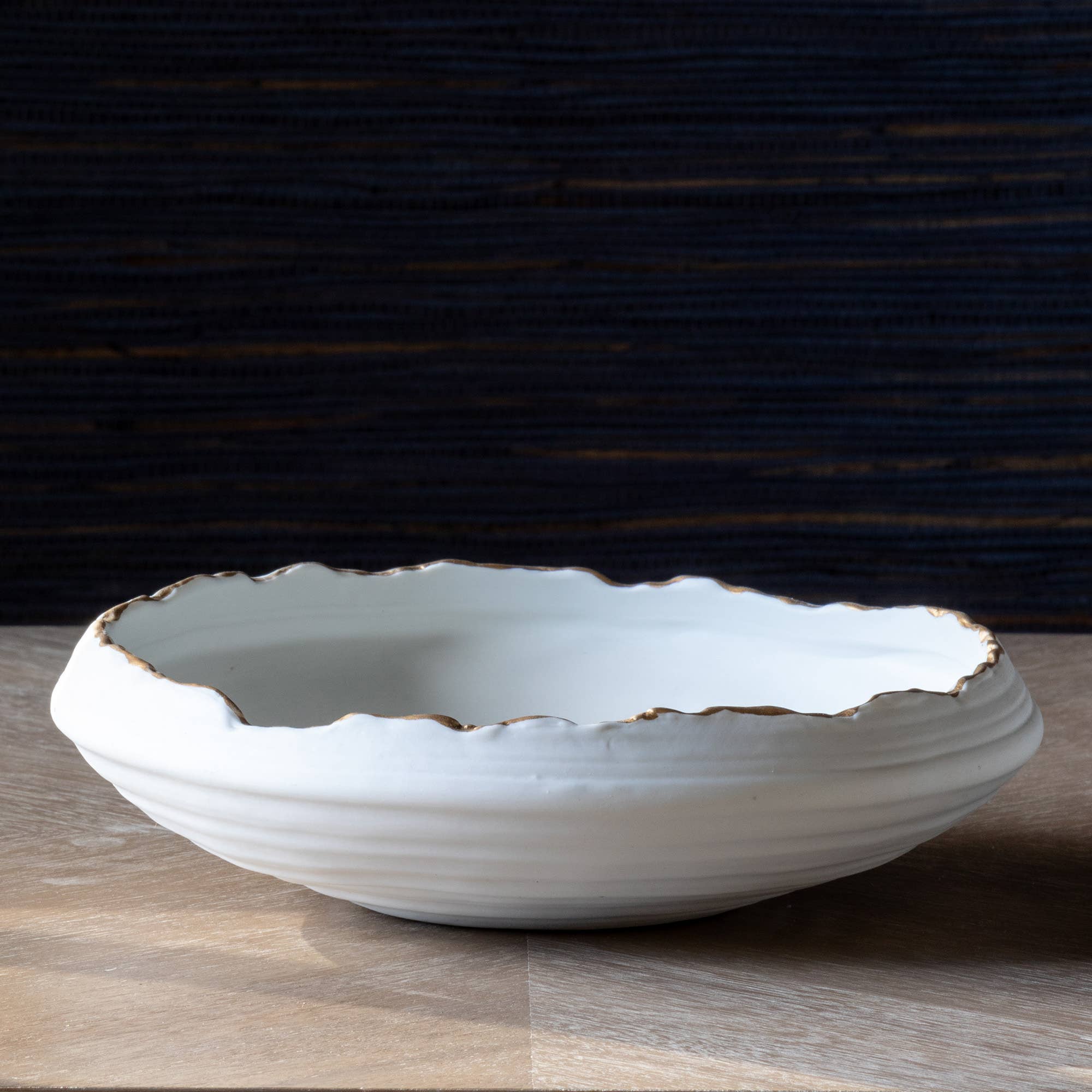 Gilded Organic Edge Shallow Bowl, 9.25"
