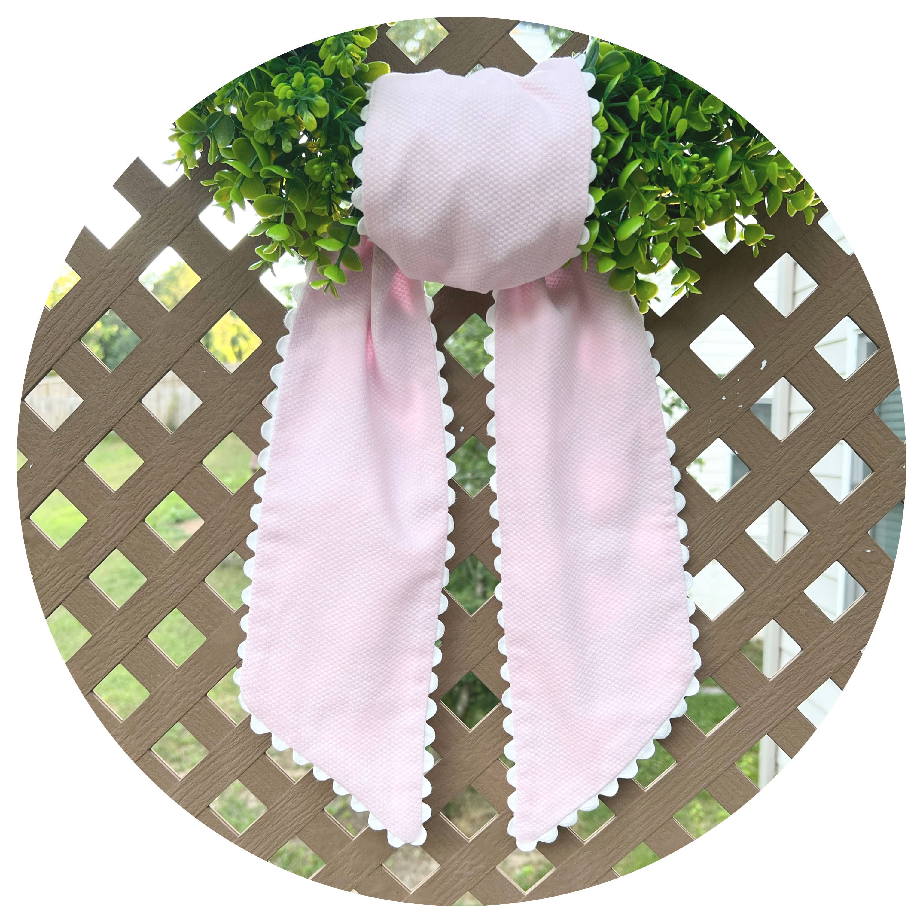 Color Cotton Pique Sash with Trim: White / 44 inches