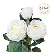28.75"-Elegant large bloom Real Touch Cabbage Rose: Ivory