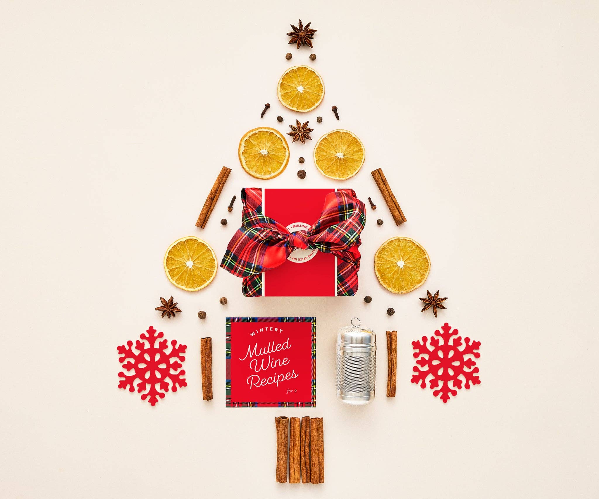 Mulling Spice Kit | Red Tartan Plaid, Holiday Gifts