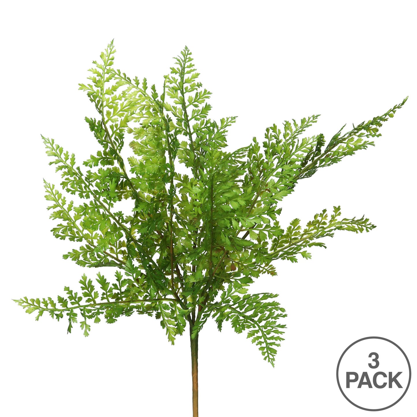 Vickerman 18" Artificial Green Fern Stem, Set of 3: Green / Plastic / 18"