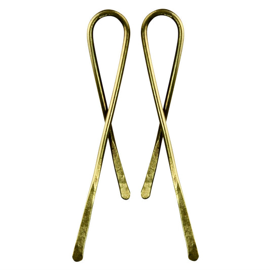 Fold Over Post Earring, Brass: Brass / Brass Based Jewelry