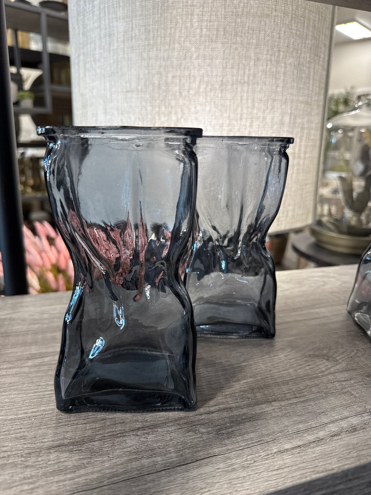 Small Mouth Vase with Pleated Waist - S