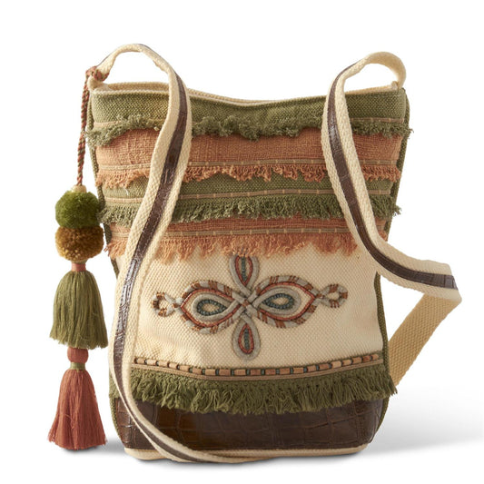Green Pea Fringe Crossbody