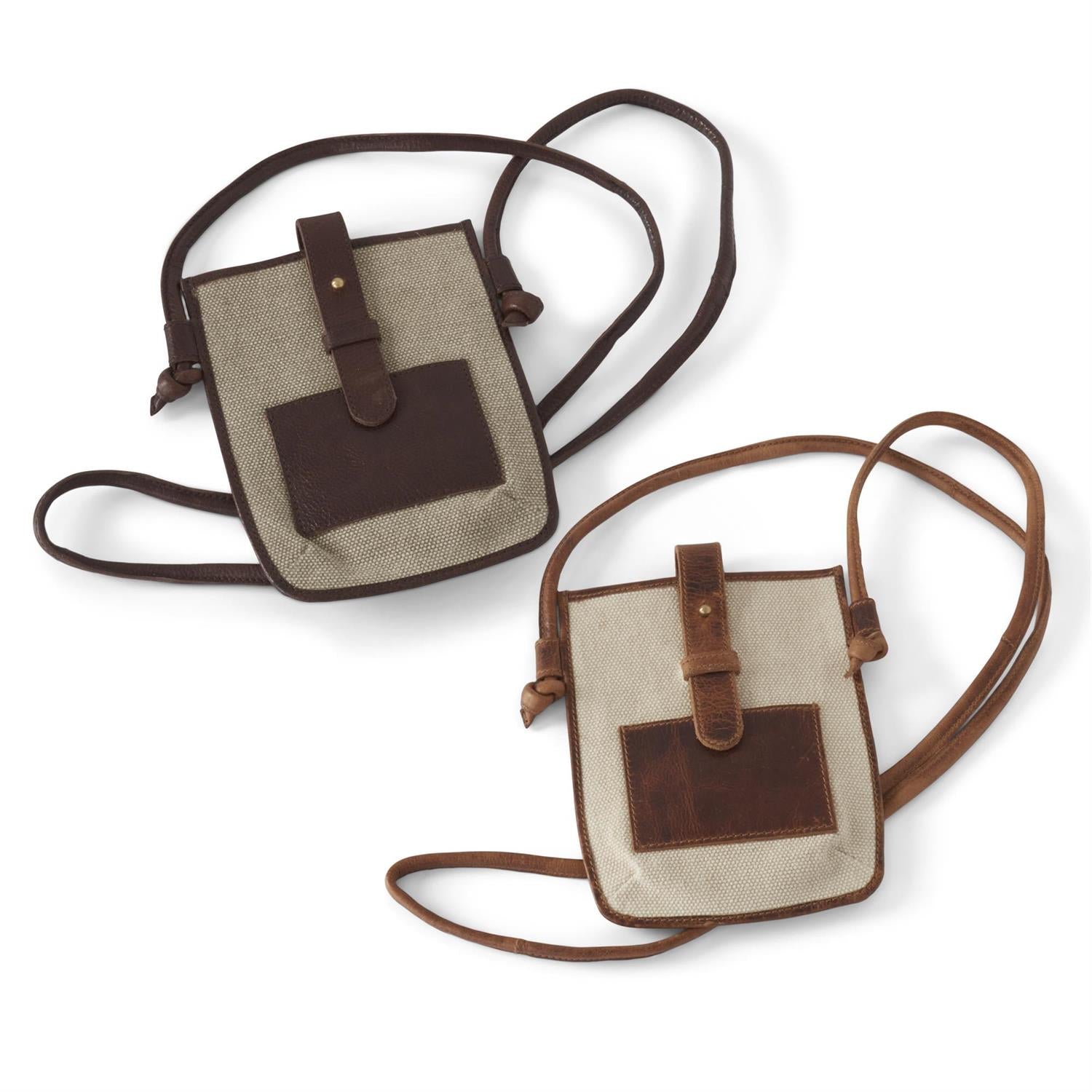 Canvas Leather Cell Phone Bags (2 Colors)