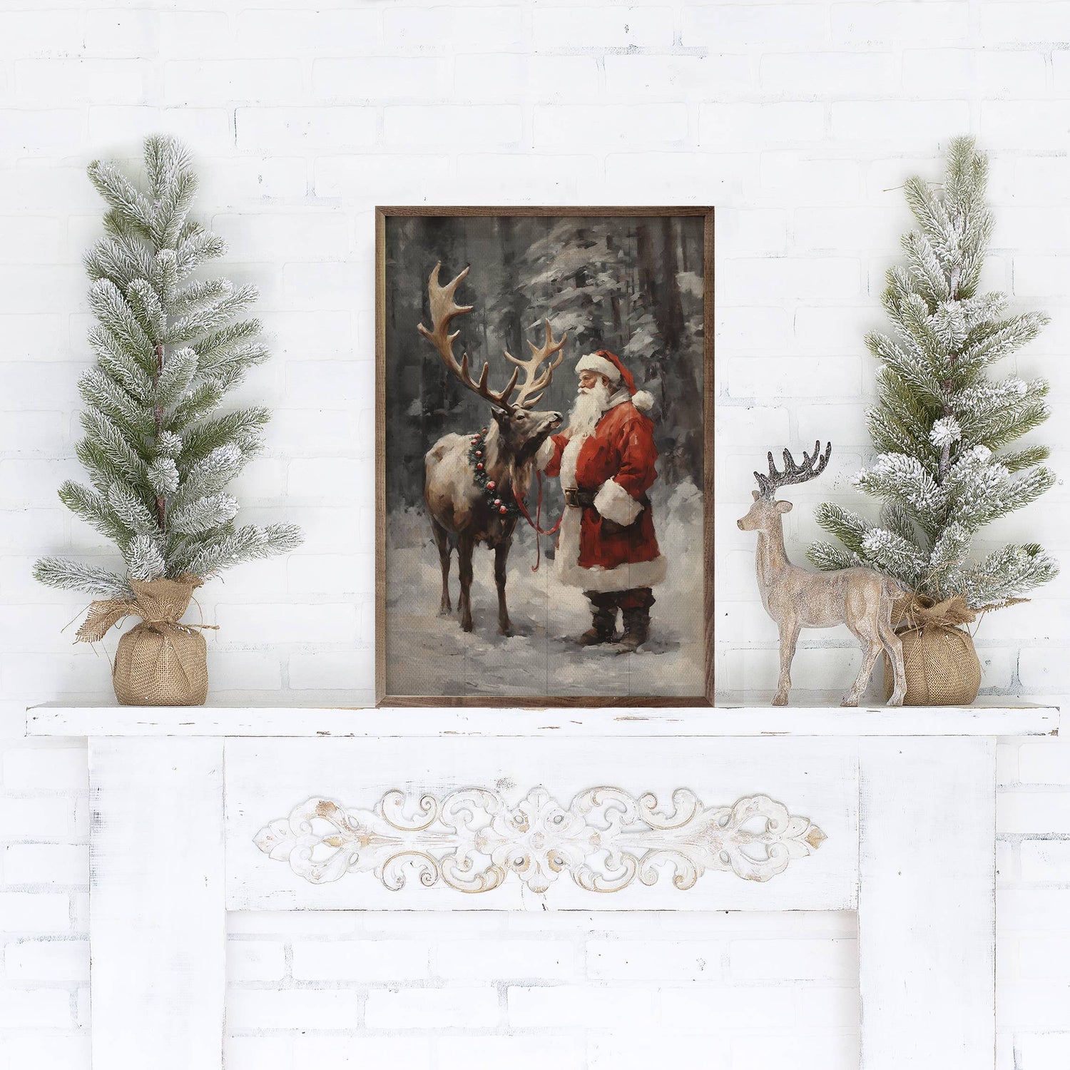 Santa And Reindeer Color: 5 x 8 x 1.5