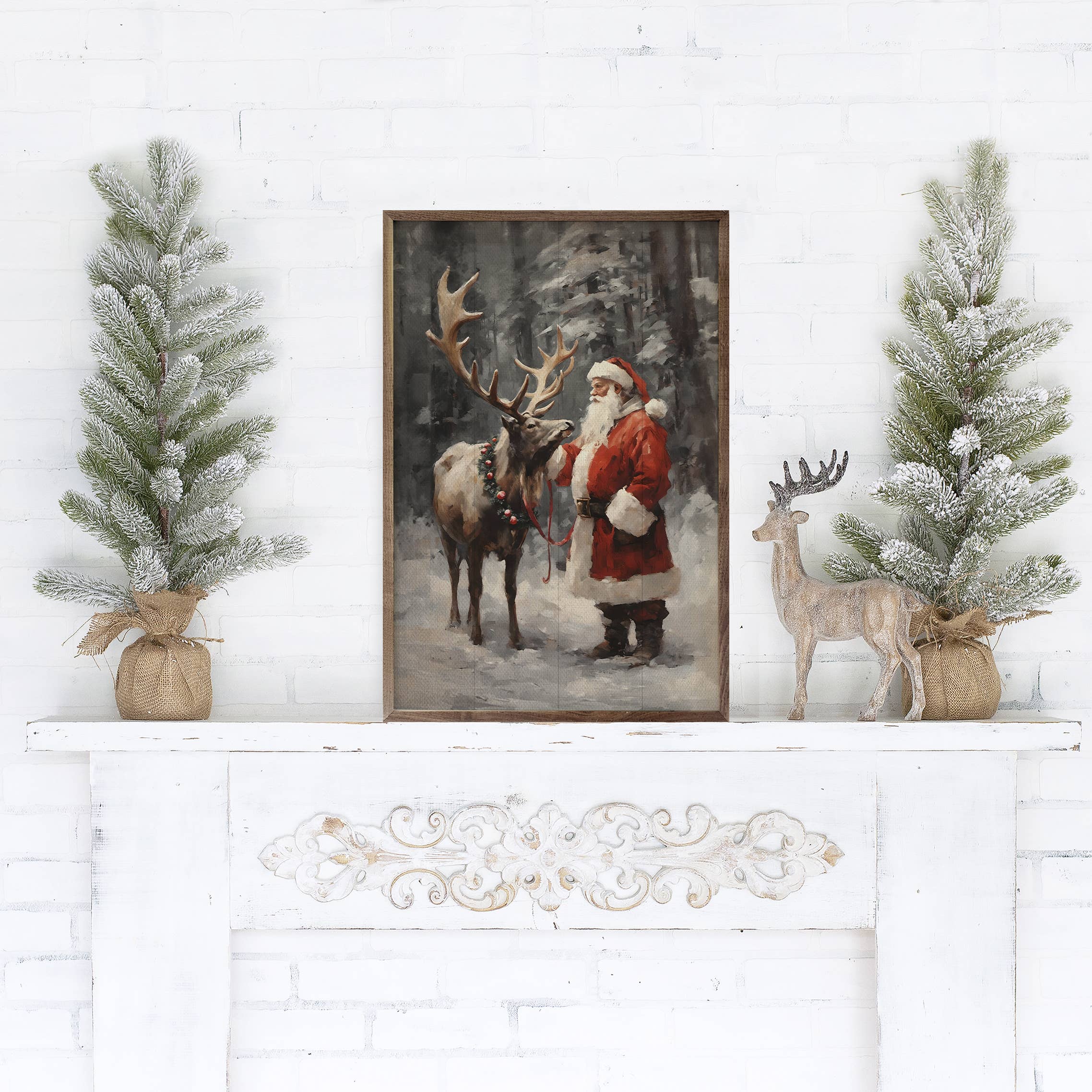 Santa And Reindeer Color: 5 x 8 x 1.5