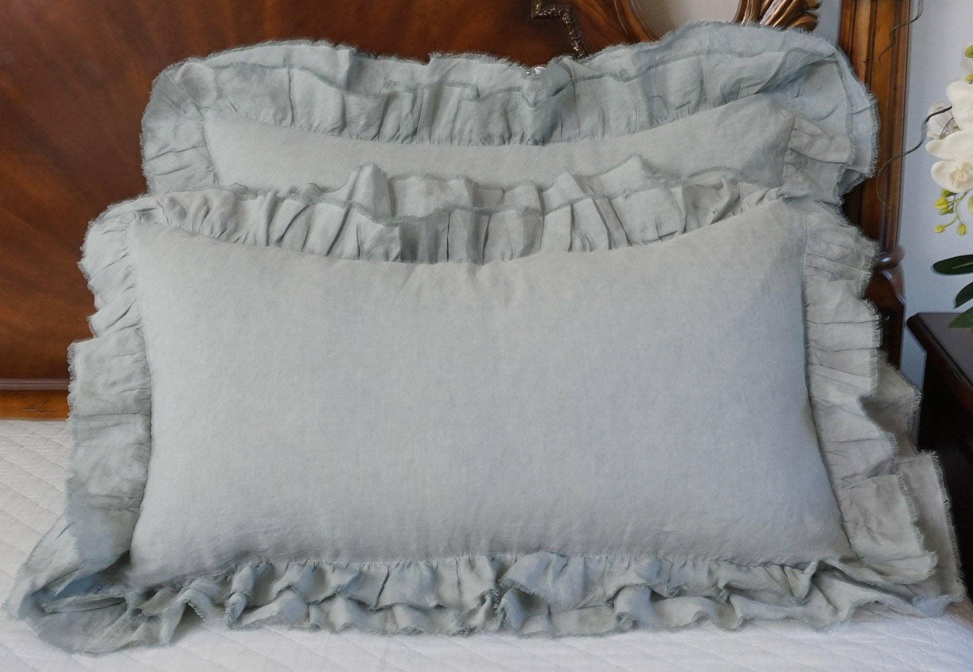 Tara High-Quality Fine Linen Pillow Sham: Greige / King 20"x36"