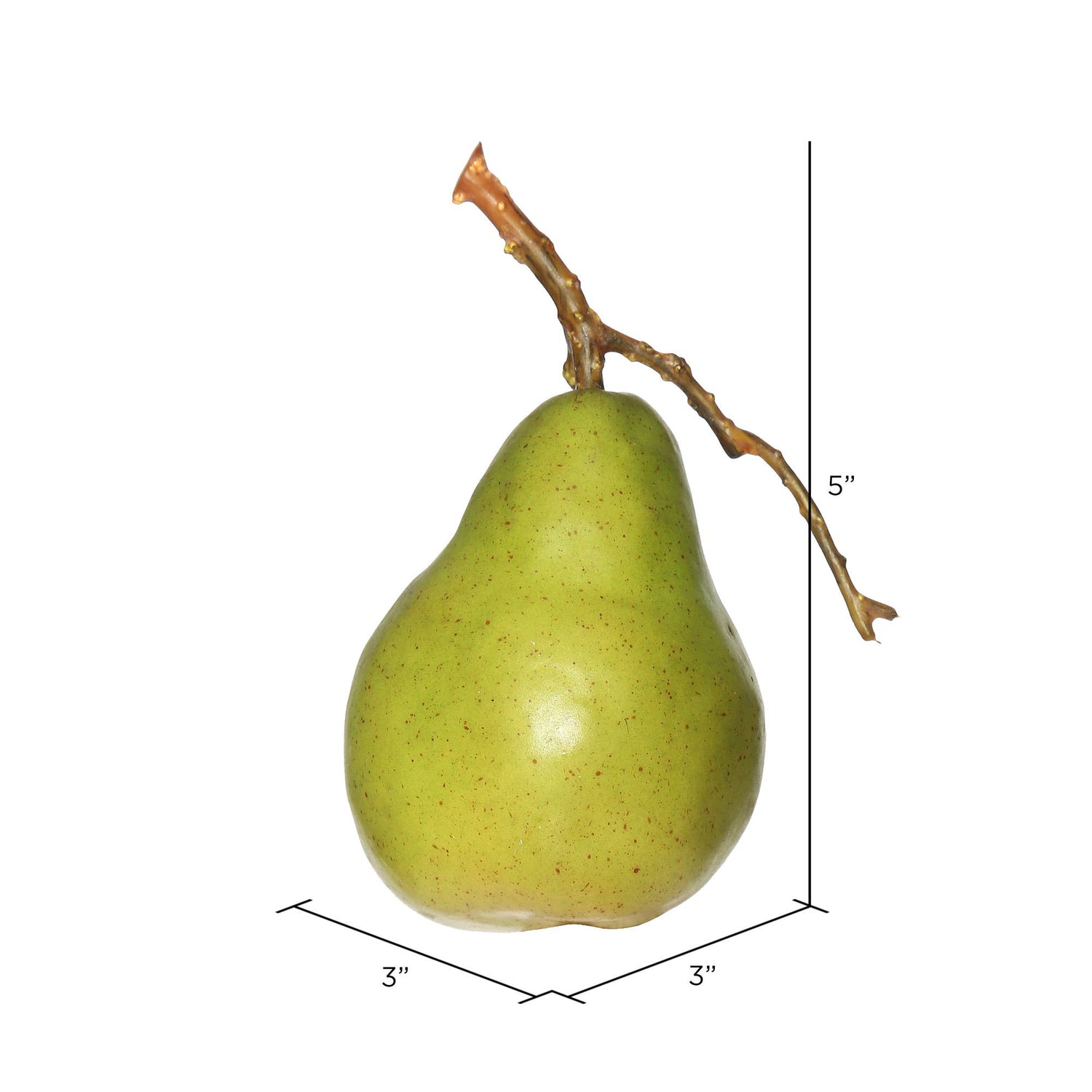 Artificial Green and Yellow Pear,  3.5"