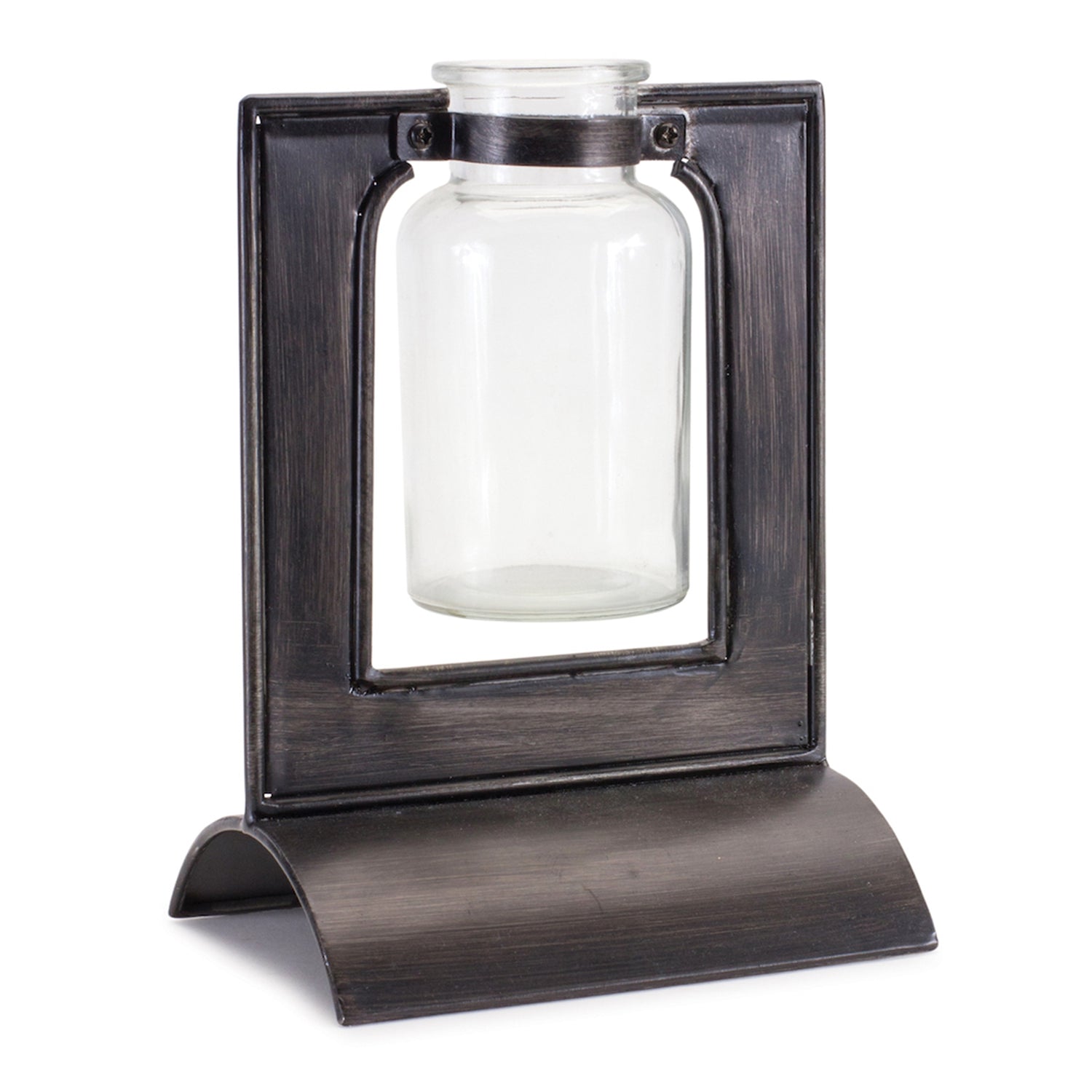 Vase in Holder 8”H Iron/Glass