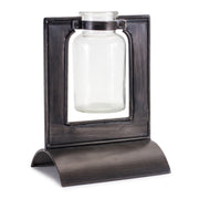 Vase in Holder 8”H Iron/Glass