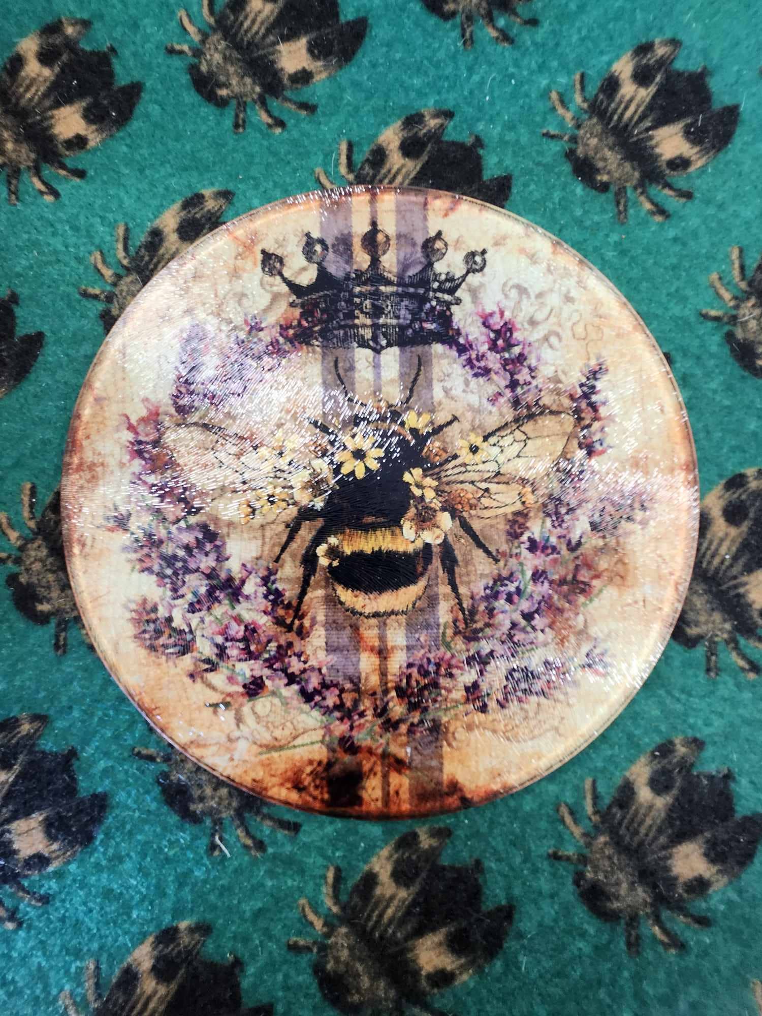 Round Glass Cutting board/Charcuterie/Trivet: Large 12"