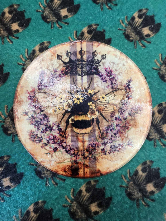 Round Glass Cutting board/Charcuterie/Trivet: Large 12"