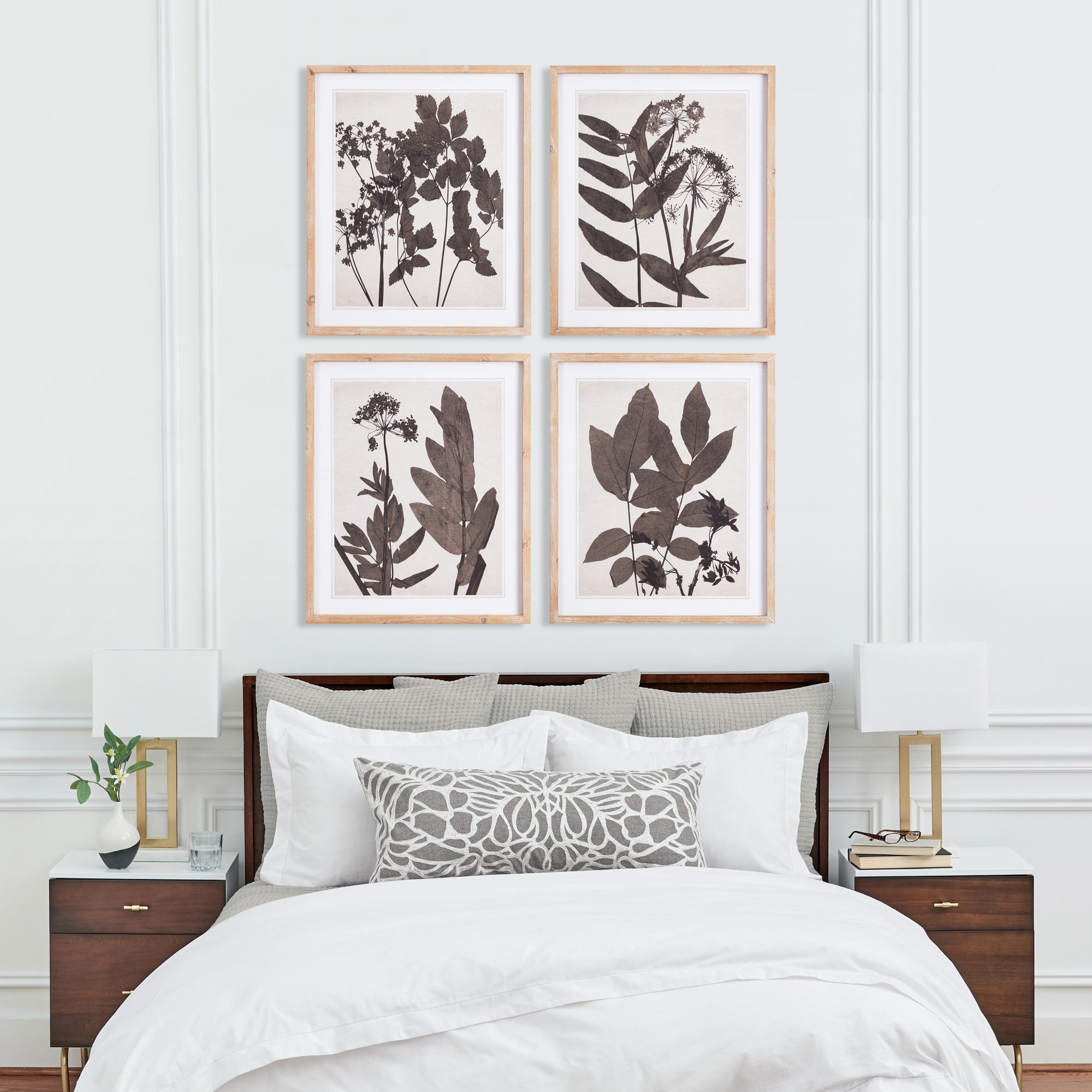 PRESSED FOLIAGE PRINTS, SET OF 4