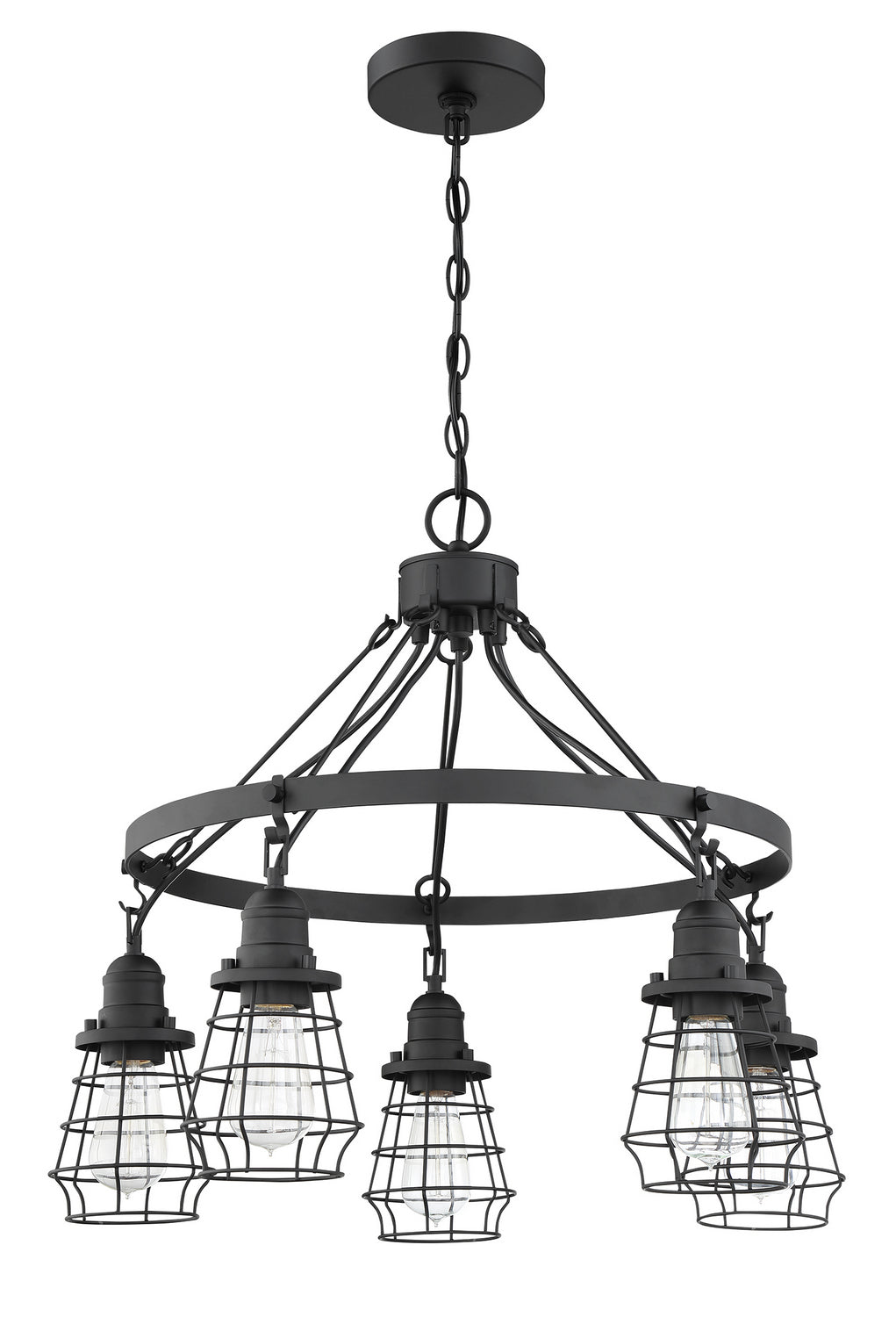 Craftmade - 50625-FB - Five Light Chandelier - Thatcher - Flat Black