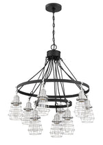 Craftmade - 50629-FBBNK - Nine Light Chandelier - Thatcher - Flat Black/Brushed Polished Nickel