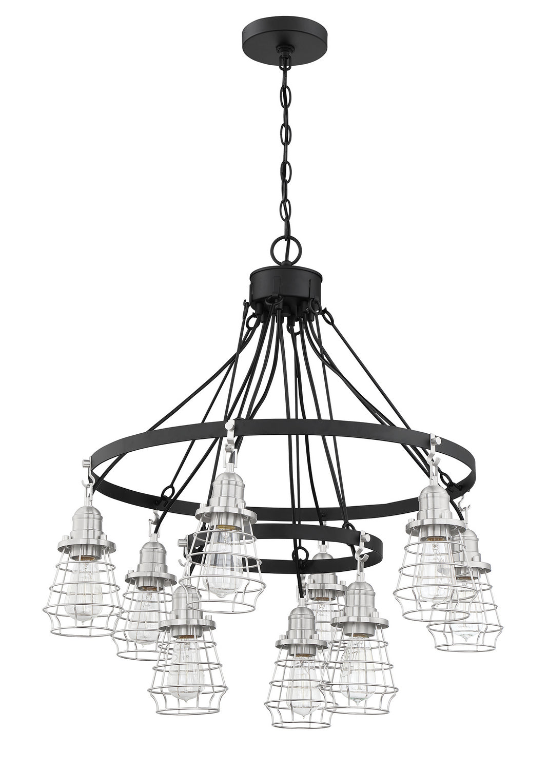 Craftmade - 50629-FBBNK - Nine Light Chandelier - Thatcher - Flat Black/Brushed Polished Nickel