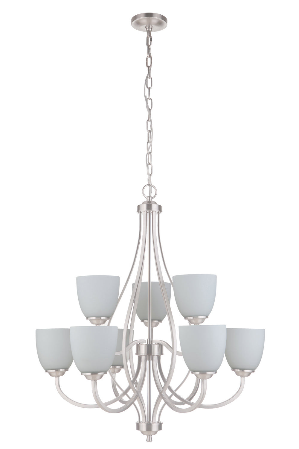 Craftmade - 49929-BNK-WG - Nine Light Chandelier - Serene - Brushed Polished Nickel