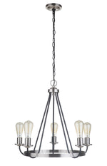 Craftmade - 50325-FBBNK - Five Light Chandelier - Randolph - Flat Black/Brushed Polished Nickel