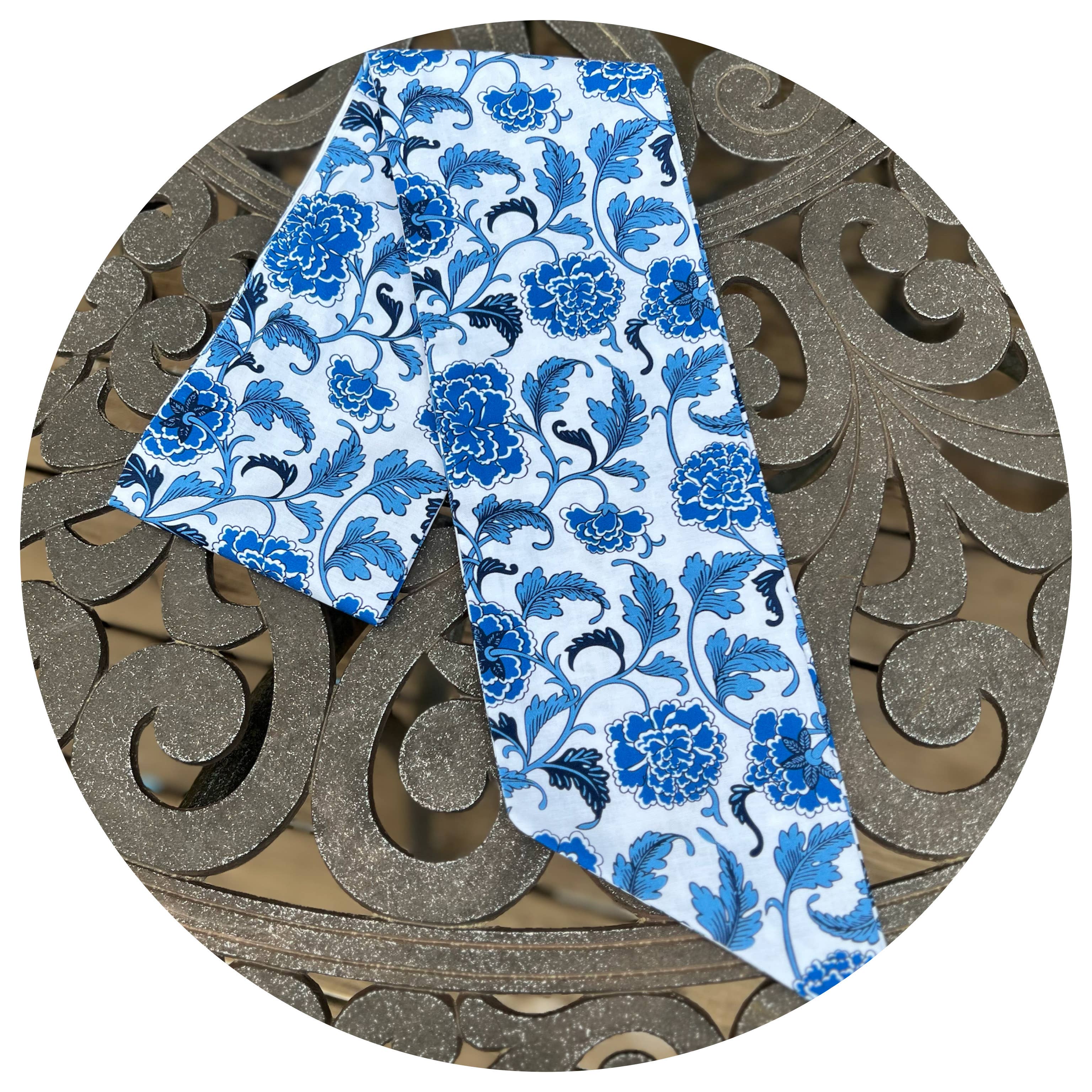 Blue Ming Floral Sash: 54 Inches