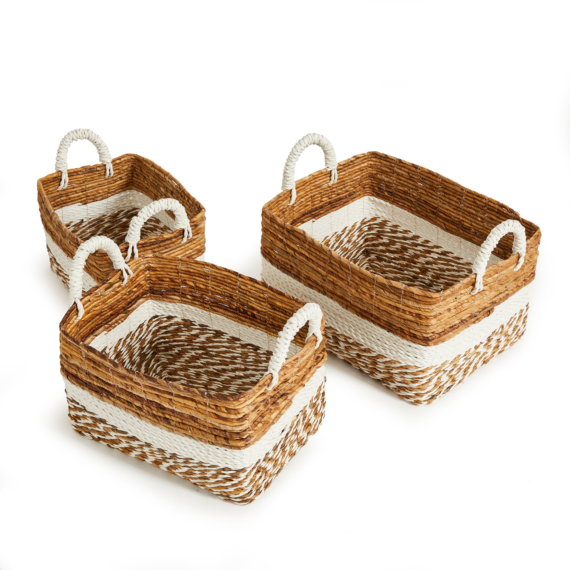KEY LARGO RECTANGULAR BASKETS, SET OF 3