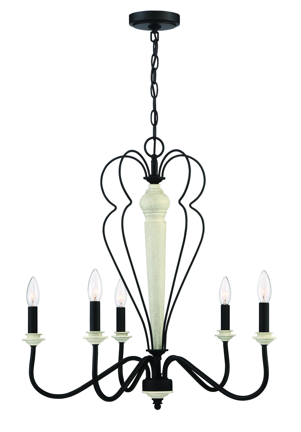 Craftmade - 52525-CWESP - Five Light Chandelier - Anna - Cottage White/Espresso