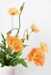 15" Faux Orange Poppy Bush
