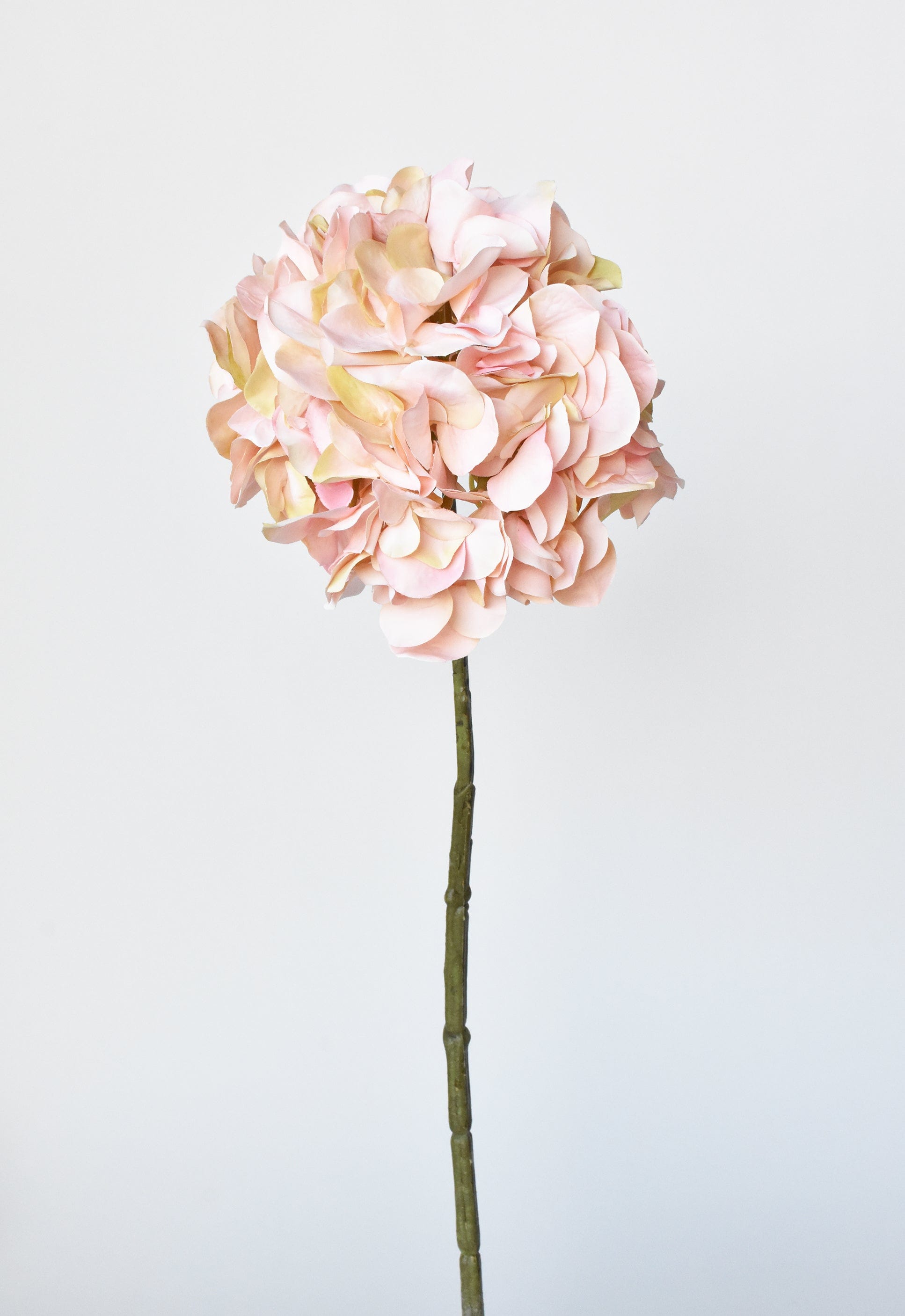21" Faux Light Pink Hydrangea Stem