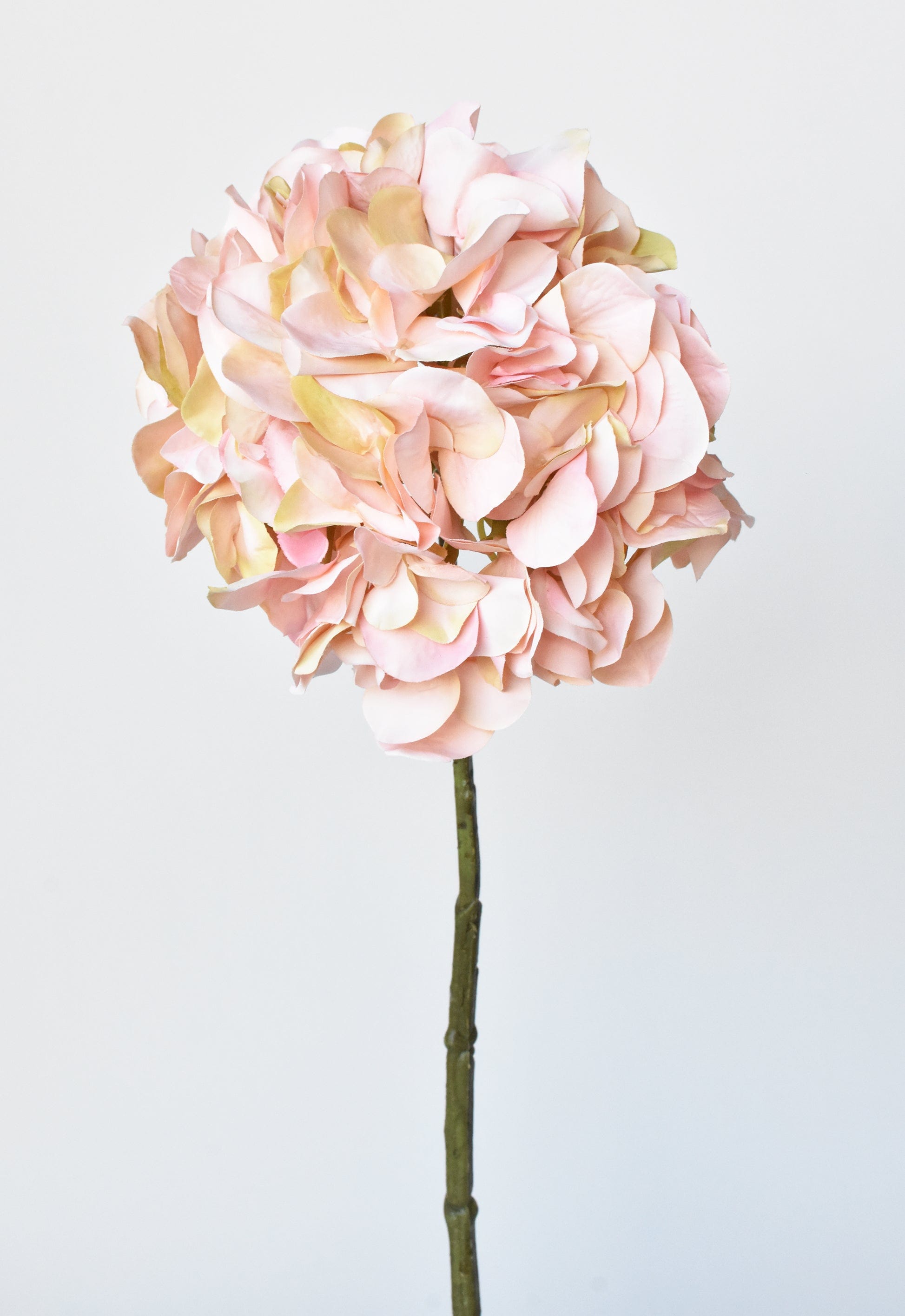 21" Faux Light Pink Hydrangea Stem