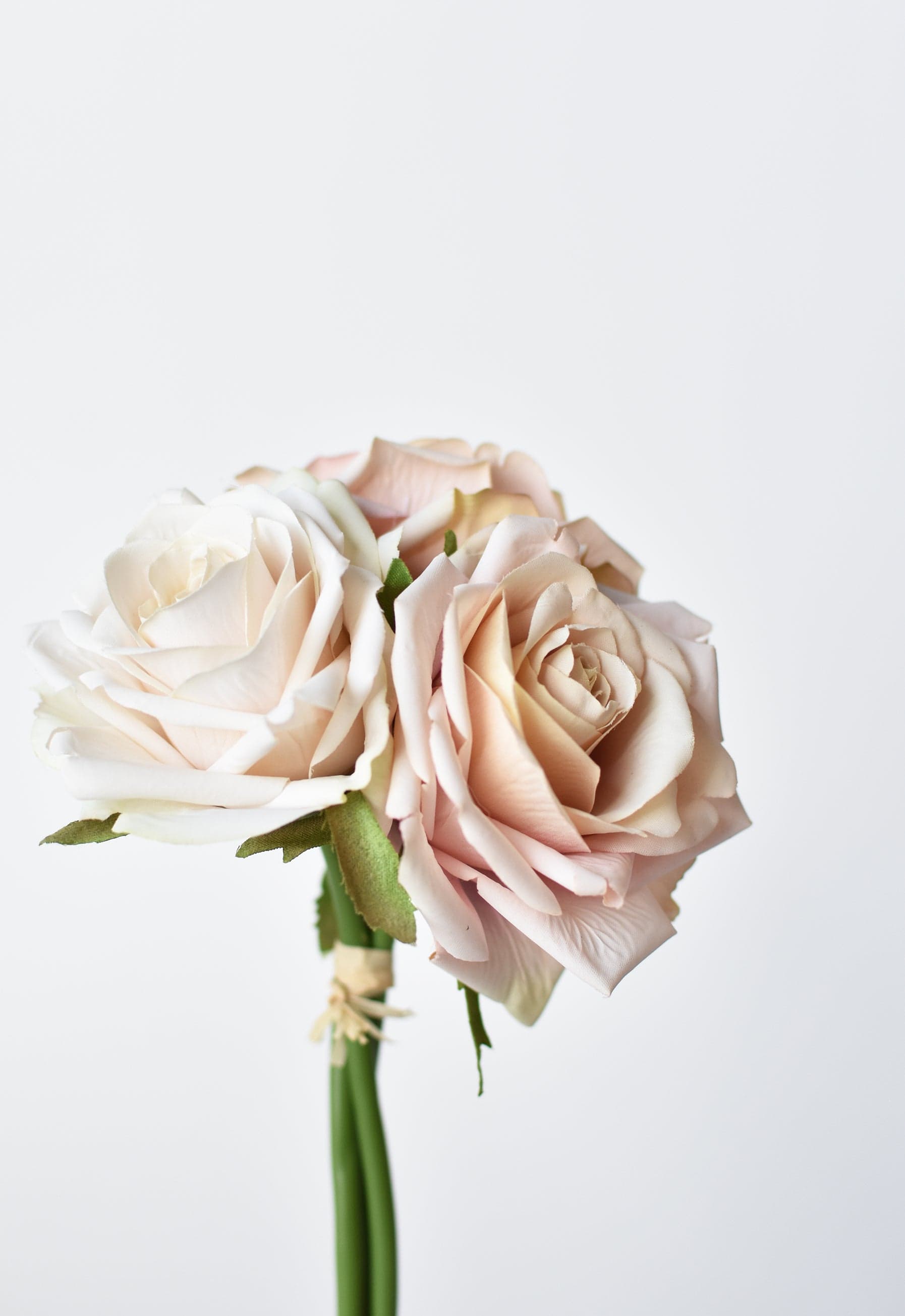 7.5" Faux Pink/Cream Rose Bundle (3)