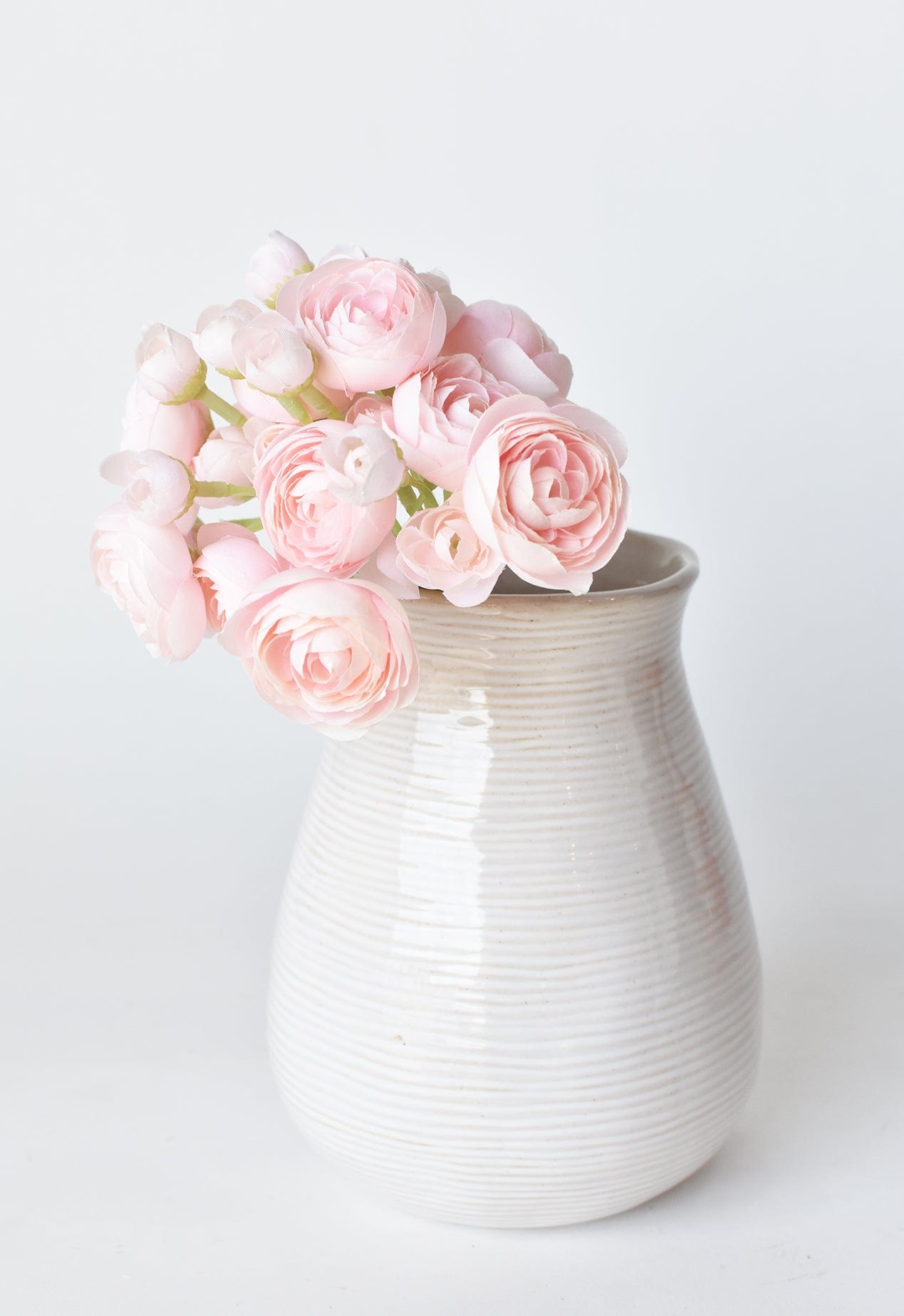 10" Faux  Pale Pink Ranunculus Stem Bundle