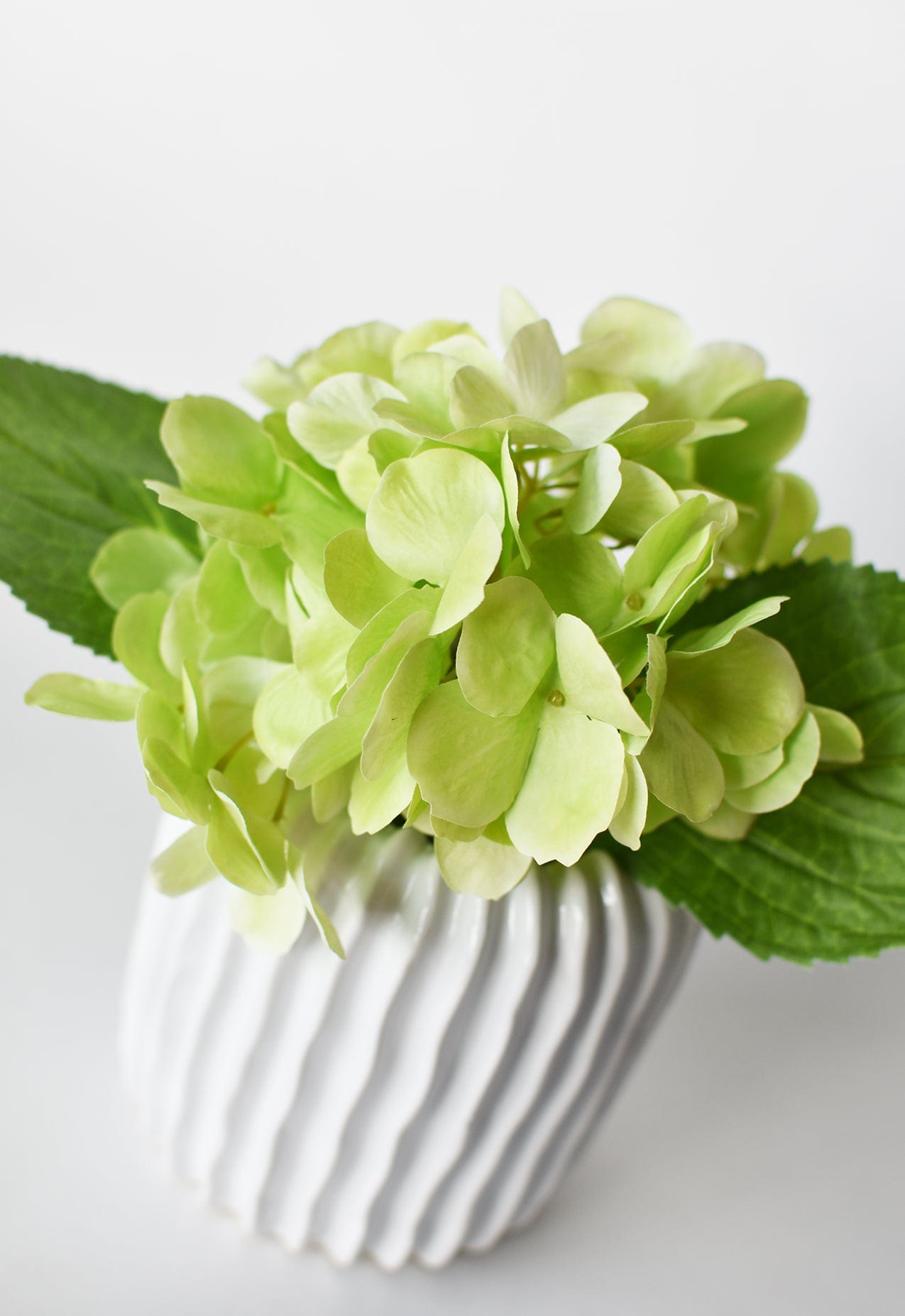 10" Faux Green Hydrangea Stem