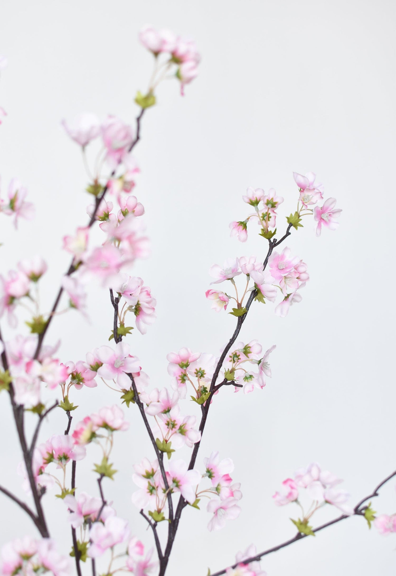 36" Faux Quince Blossom Pink Stem Flowering Branch