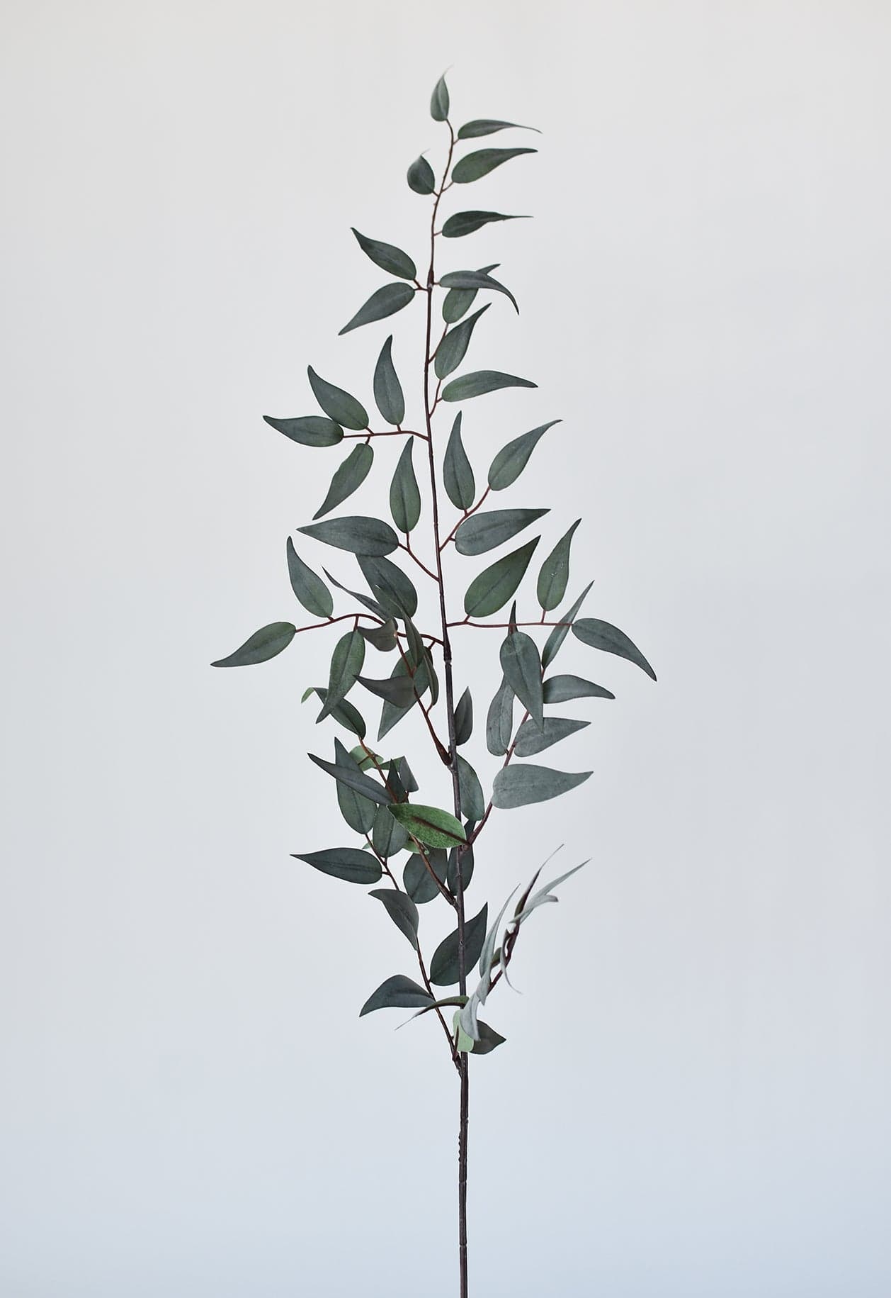 36" Faux Dark Green/Gray Ruscus Leaf Stem