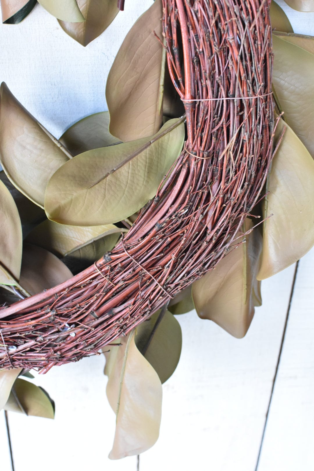 27" Faux Magnolia Leaf Wreath