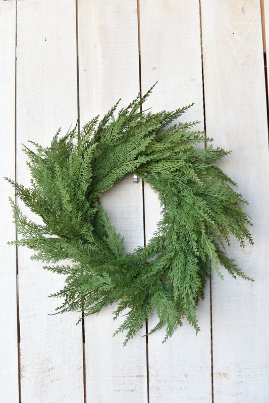 24" Faux Cedar Wreath