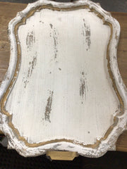 Distressed White Tray - 32"