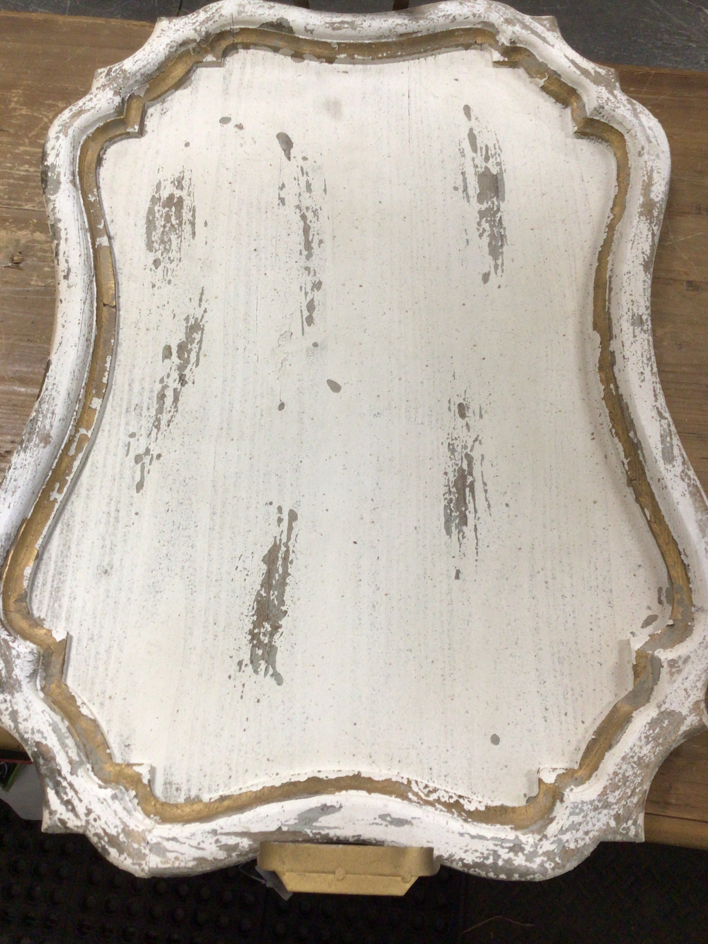 Distressed White Tray - 32"
