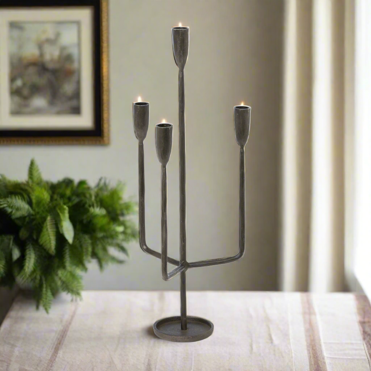 Primitive Iron Candelabra