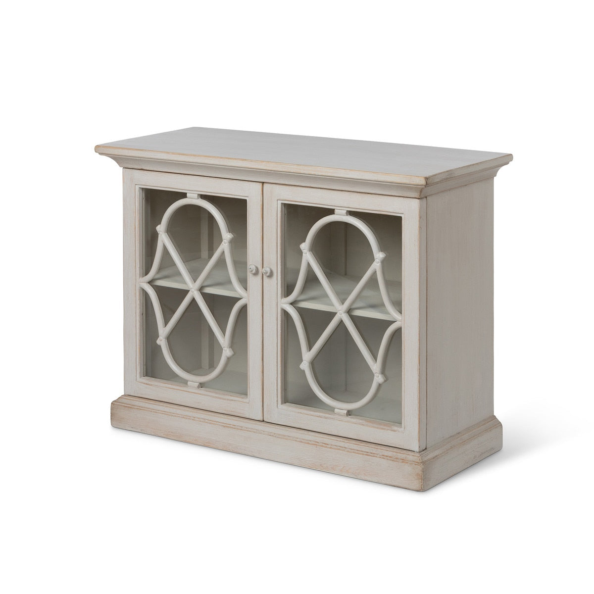 Adeline Wood Console with Glass Doors | Patina White Storage