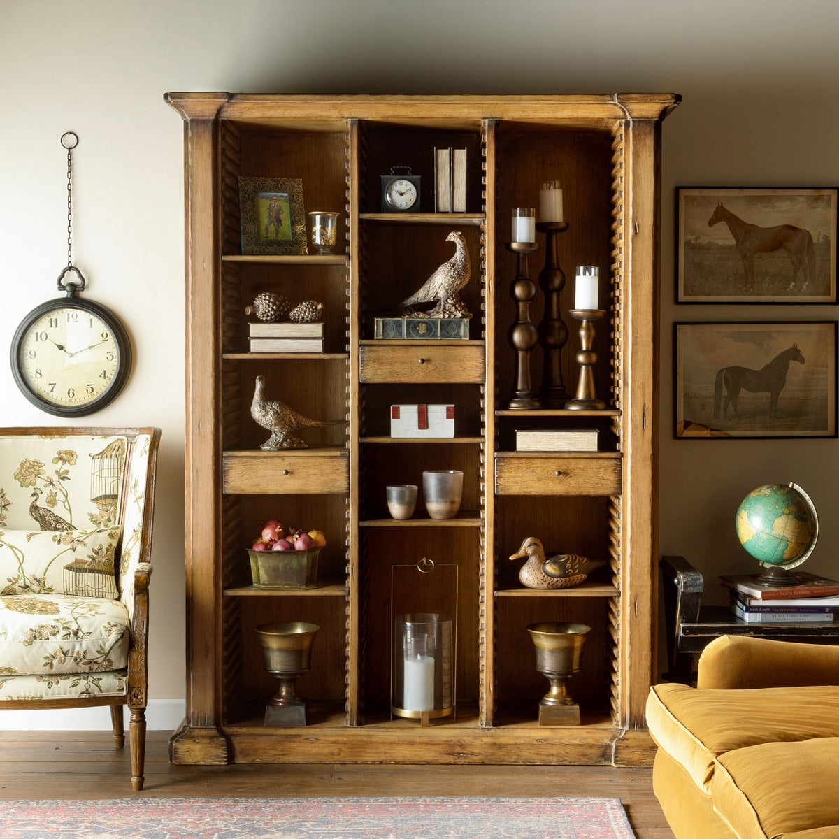 Bradley Adjustable Shelf Wooden Bookcase | Golden Brown Storage