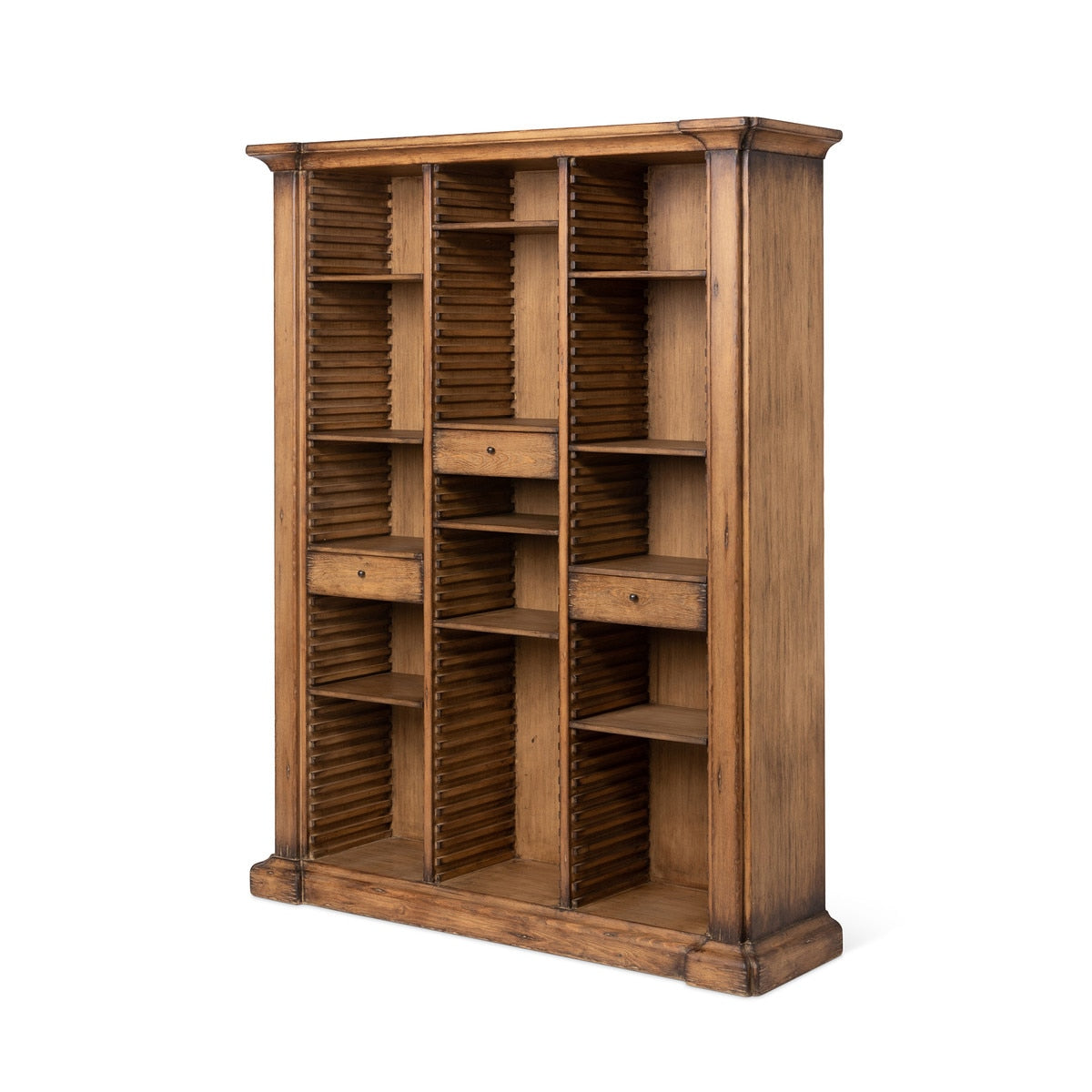 Bradley Adjustable Shelf Wooden Bookcase | Golden Brown Storage