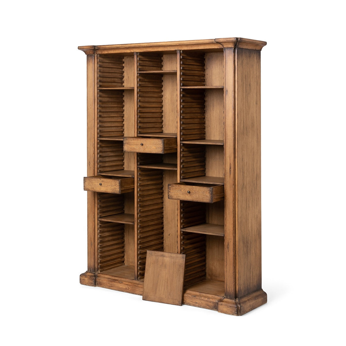 Bradley Adjustable Shelf Wooden Bookcase | Golden Brown Storage