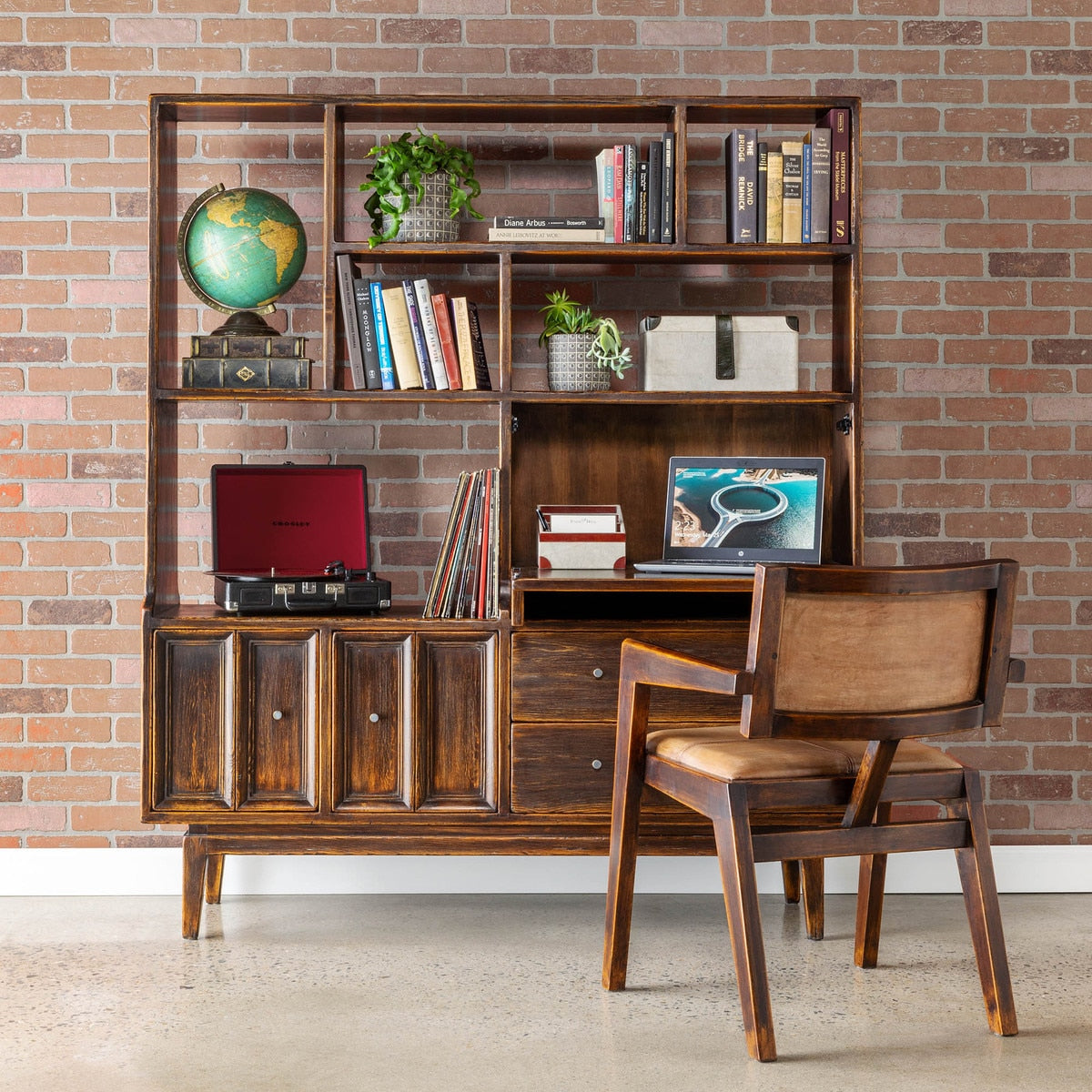 Campbell Étagère Cabinet | Brown Rustic Storage & Display